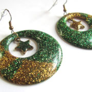 Green and gold molded earrings_2076 (800×600)