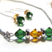 Green and Gold Packers Necklace and earrings_2605