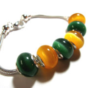 Green and gold Tigers eye bracelet-3011