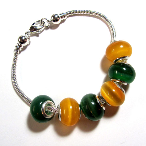 Green and gold Tigers eye bracelet_3010