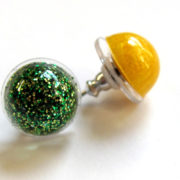 Packers jewelry green and gold stud_2712