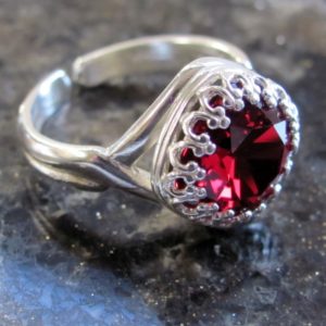 Delicate Scarlet Swarovski Ring