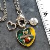 Green and Gold Heart Pendant Necklace