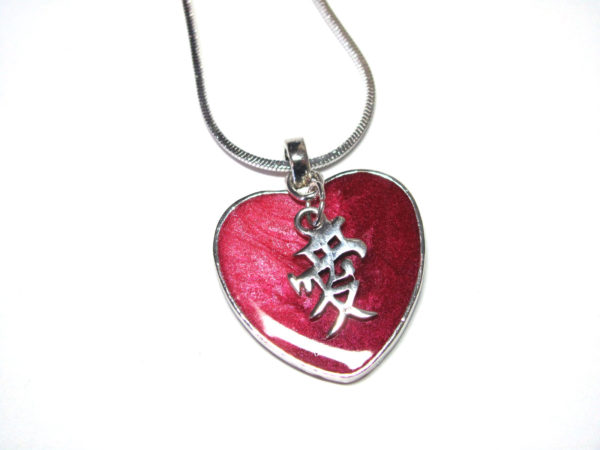 Heart Necklace Pink Love 2